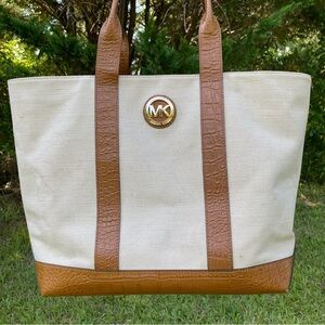 Michael Kors Cream and Brown Tote